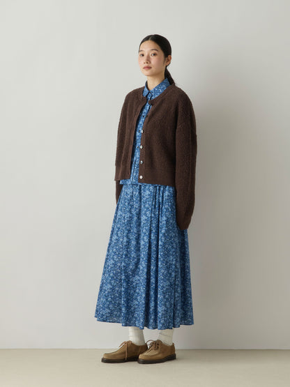 3-720253 pile boa knit cardigan