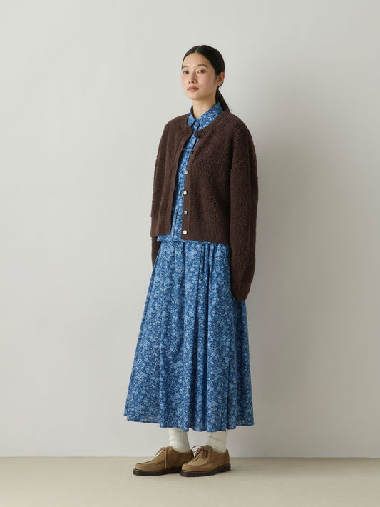 3-720253 pile boa knit cardigan