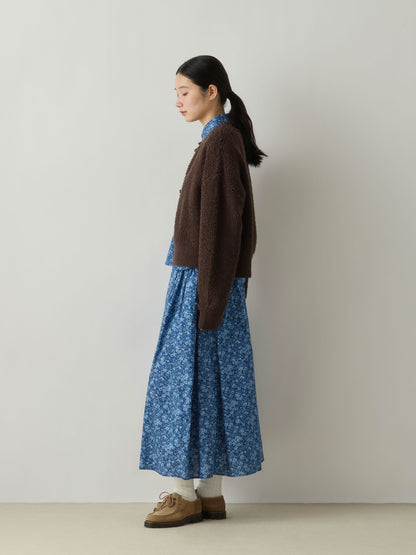3-720253 pile boa knit cardigan