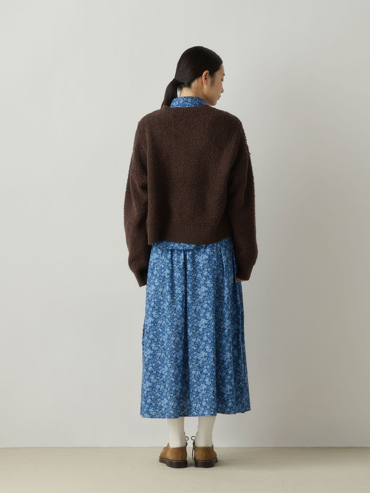 3-720253 pile boa knit cardigan