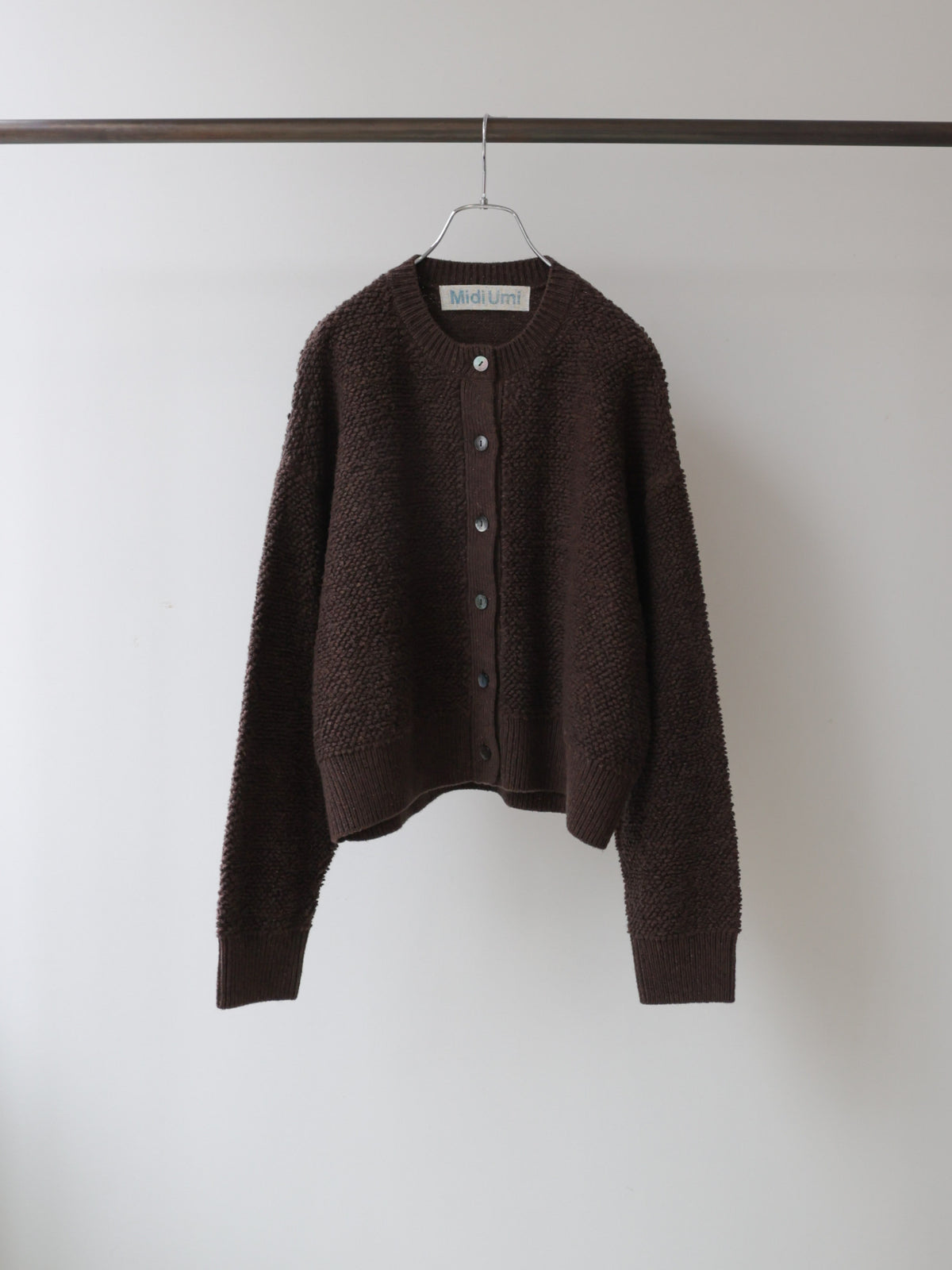 3-720253 pile boa knit cardigan