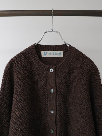3-720253 pile boa knit cardigan