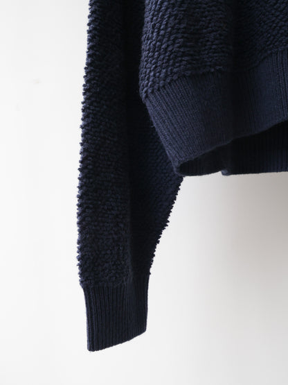 3-720253 pile boa knit cardigan
