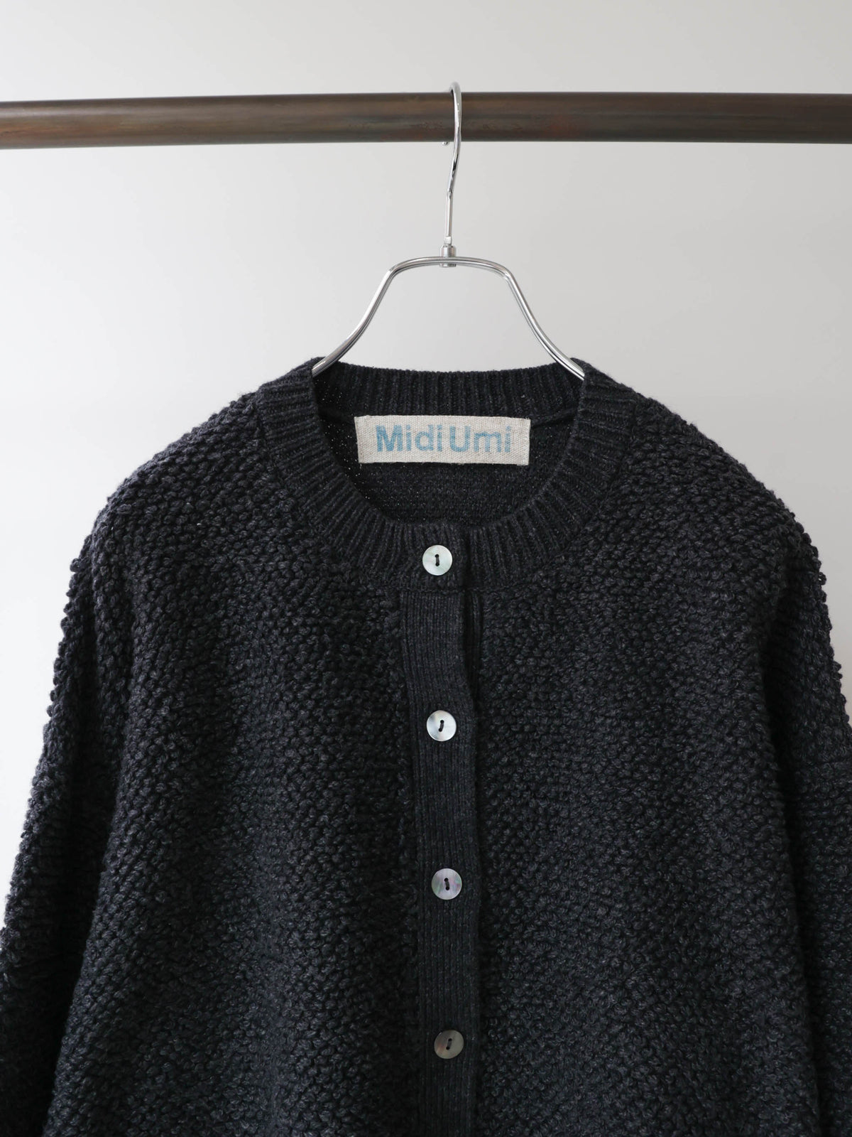 3-720253 pile boa knit cardigan