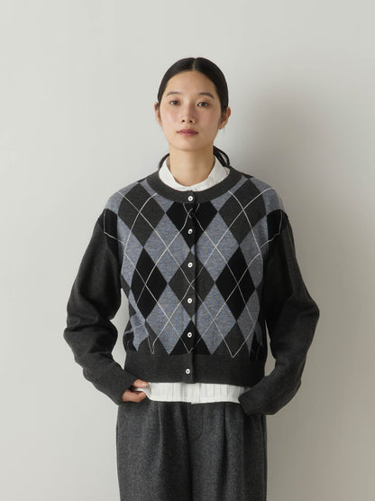 3-720268 argyle knit cardigan