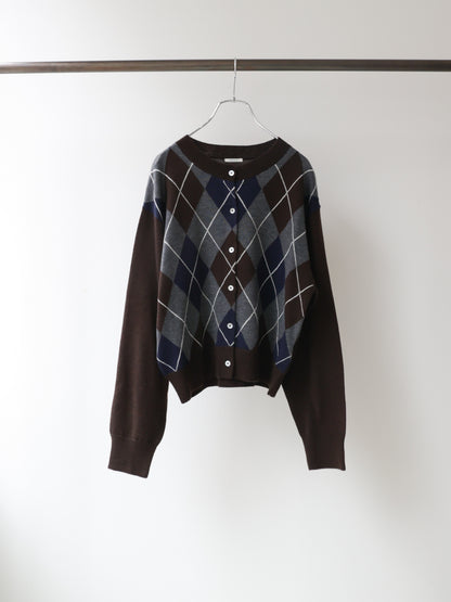 3-720268 argyle knit cardigan