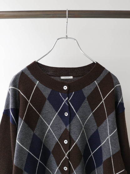 3-720268 argyle knit cardigan