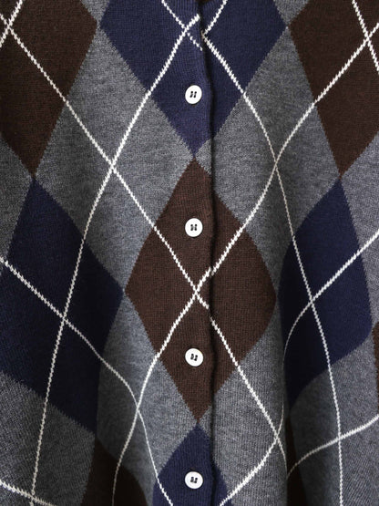 3-720268 argyle knit cardigan