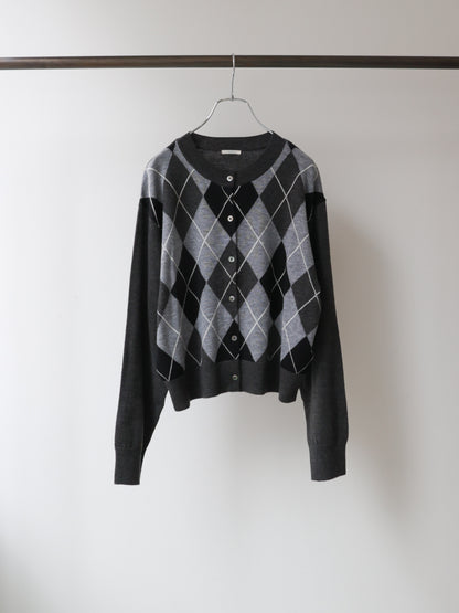 3-720268 argyle knit cardigan