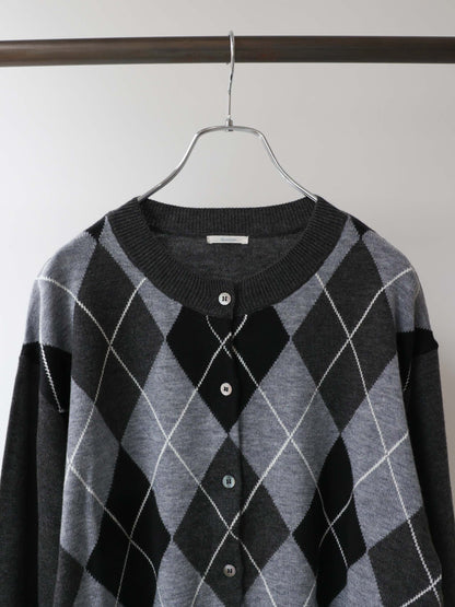 3-720268 argyle knit cardigan