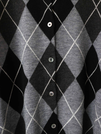 3-720268 argyle knit cardigan