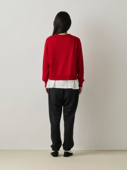 3-720278 crew neck knit cardigan