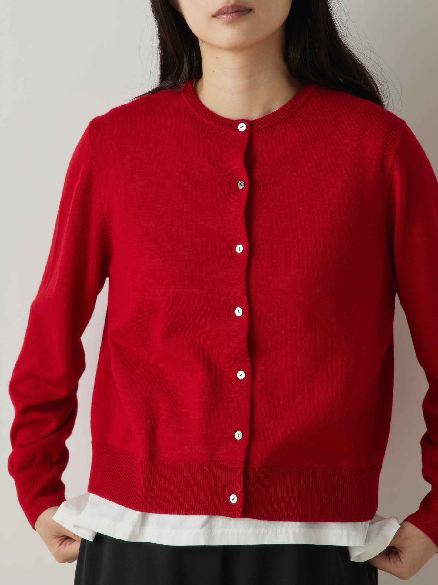 3-720278 crew neck knit cardigan