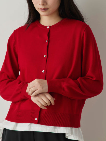 3-720278 crew neck knit cardigan