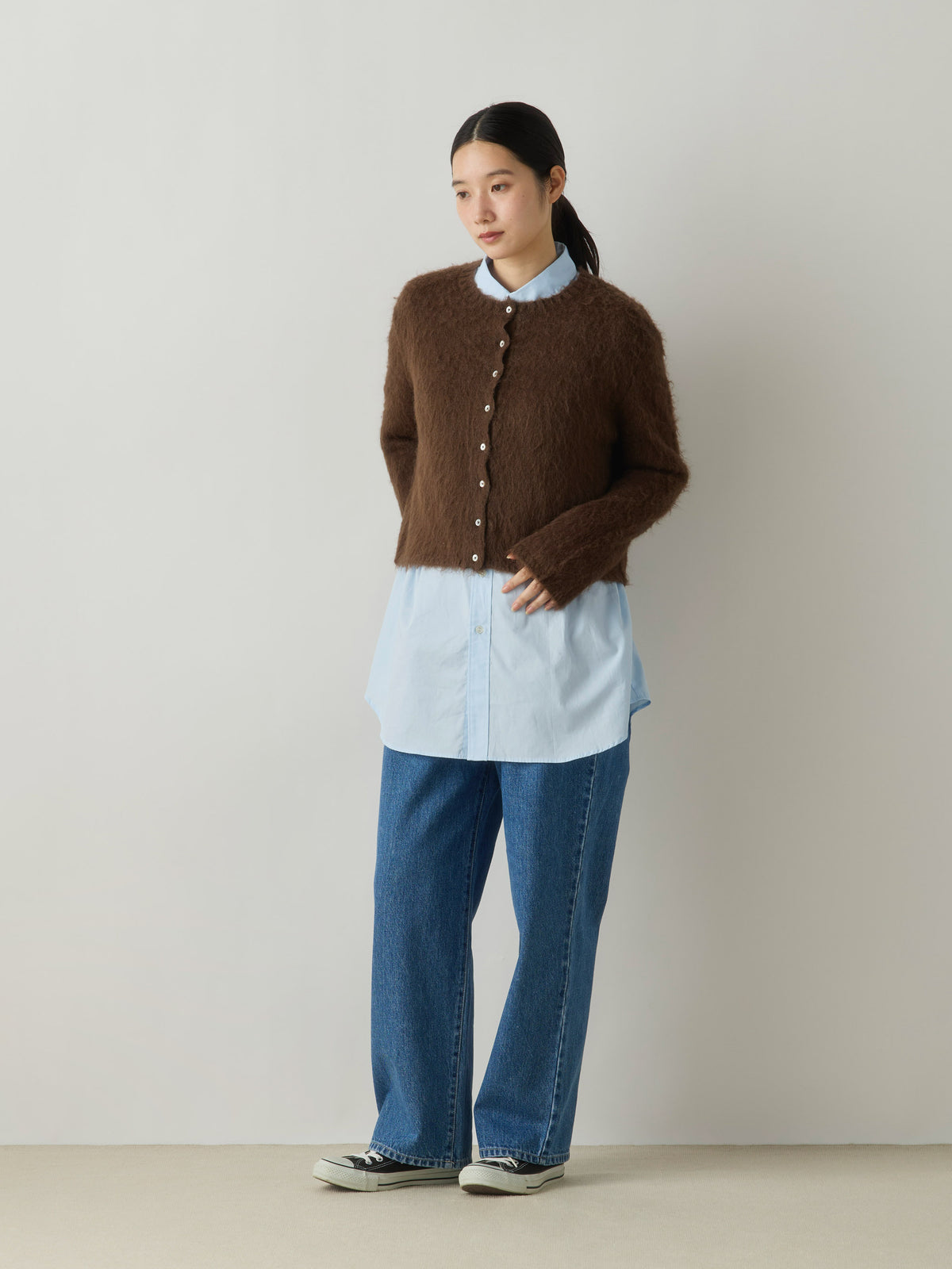 3-720283　shaggy knit cardigan