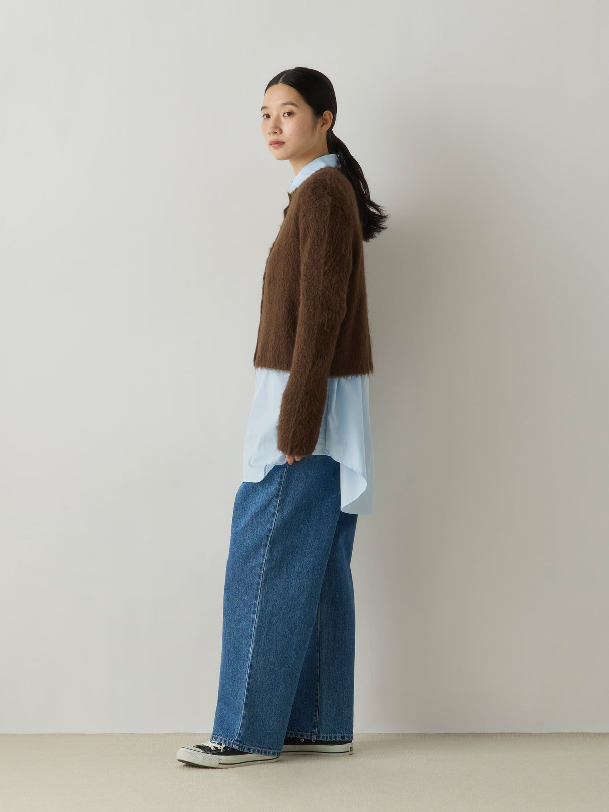 3-720283　shaggy knit cardigan