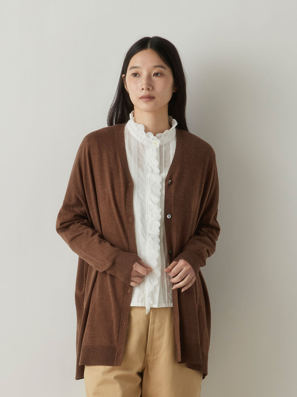 3-720300 wide knit cardigan