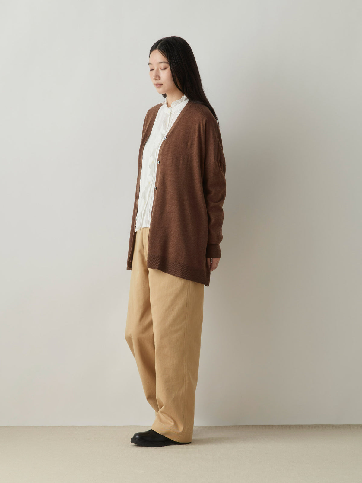 3-720300 wide knit cardigan