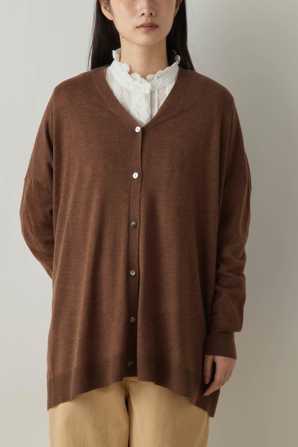 3-720300 wide knit cardigan