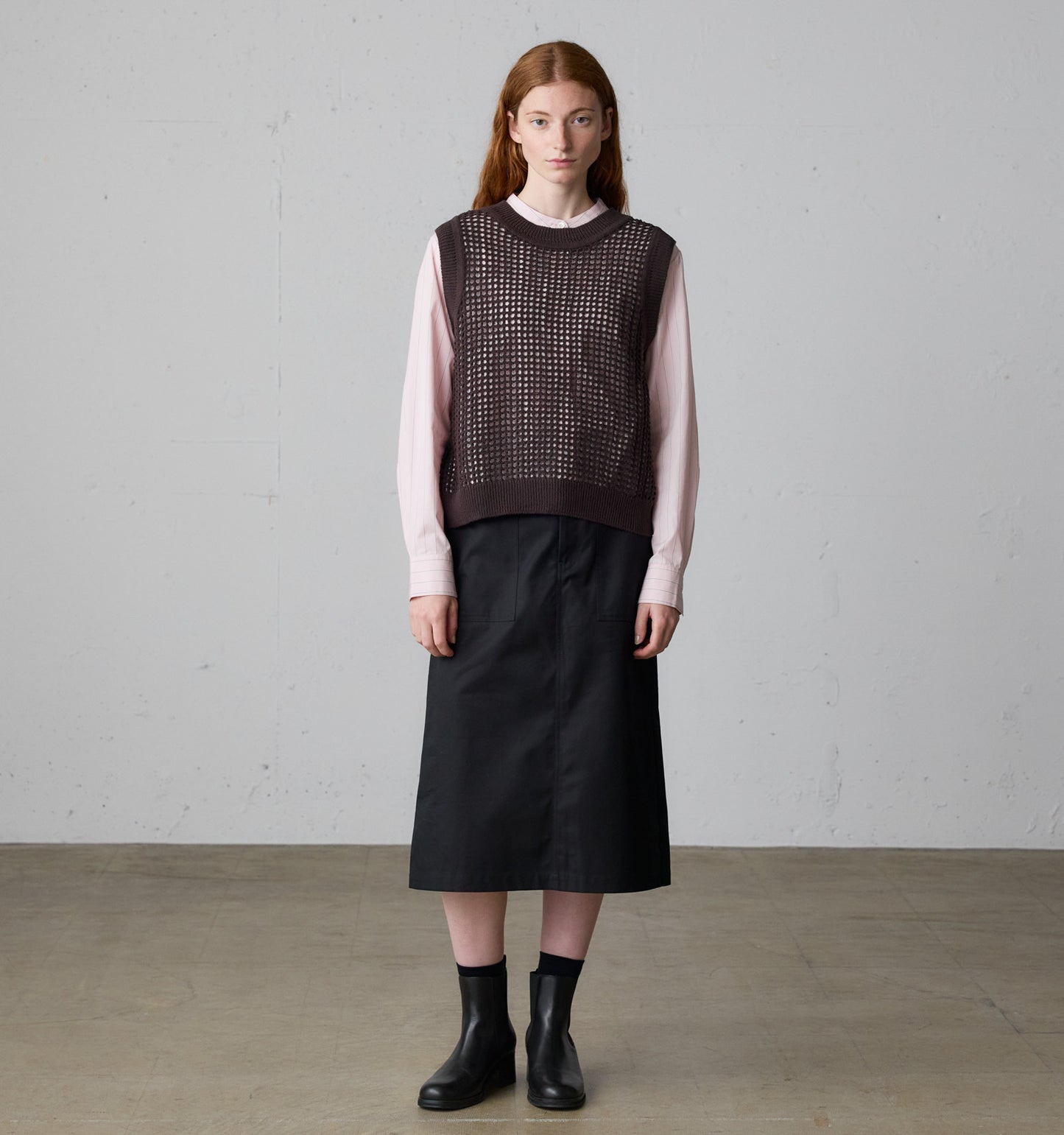 mesh knit 2way vest