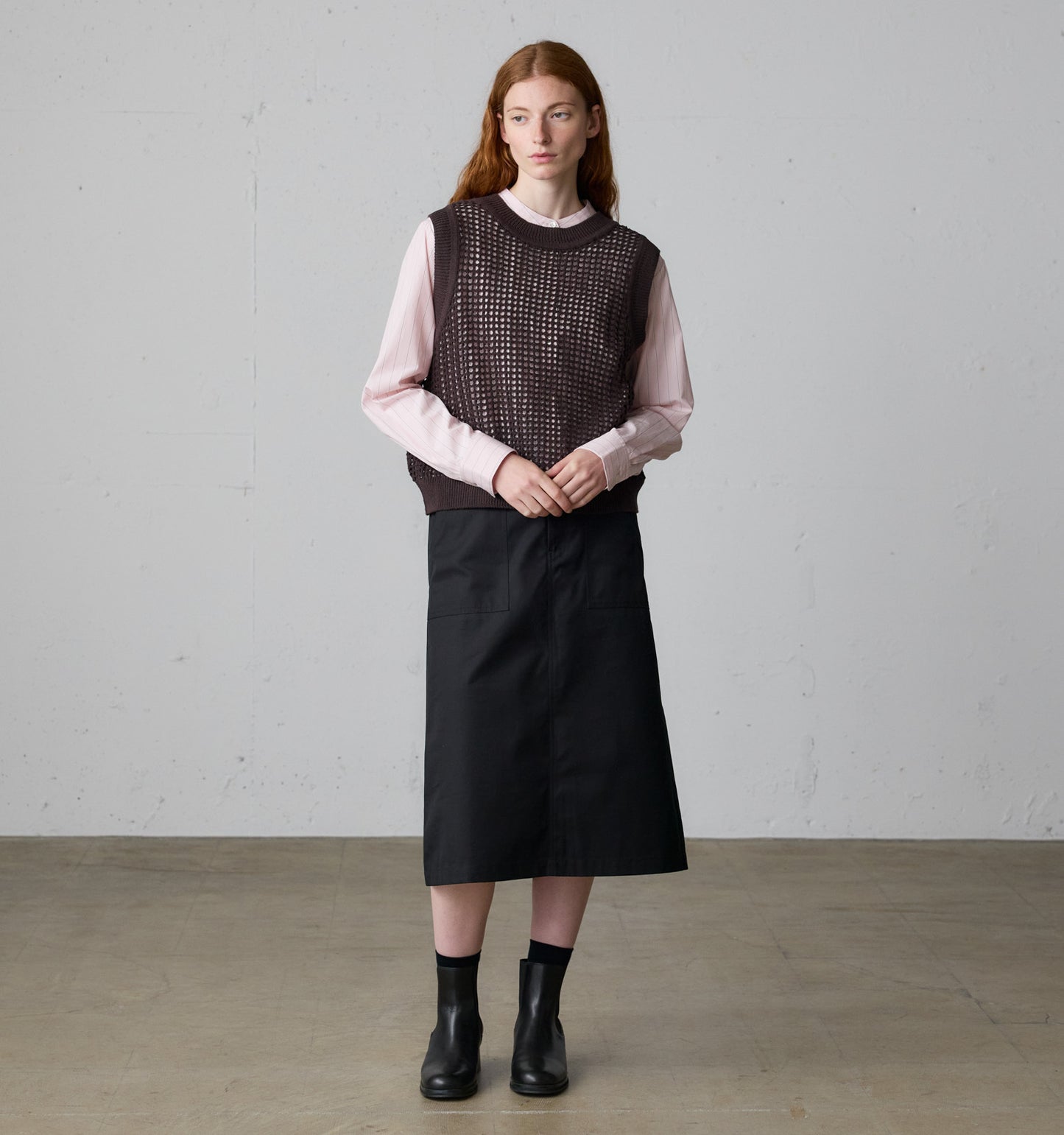 mesh knit 2way vest