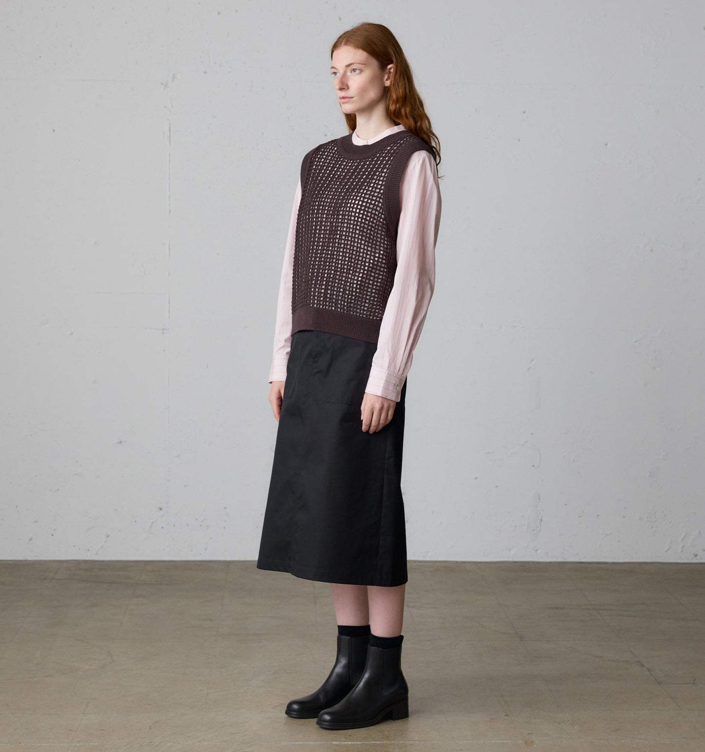 mesh knit 2way vest