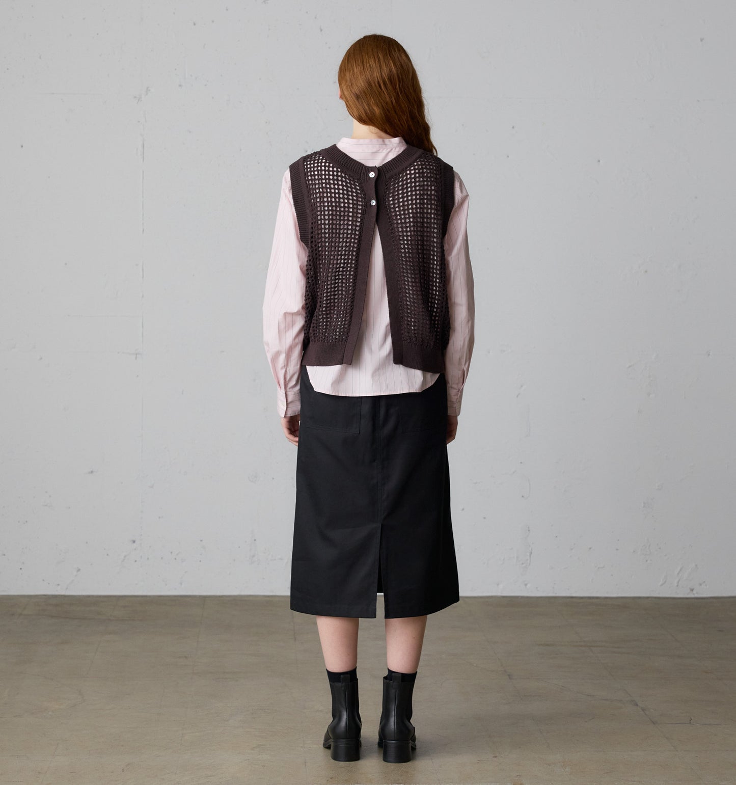 mesh knit 2way vest
