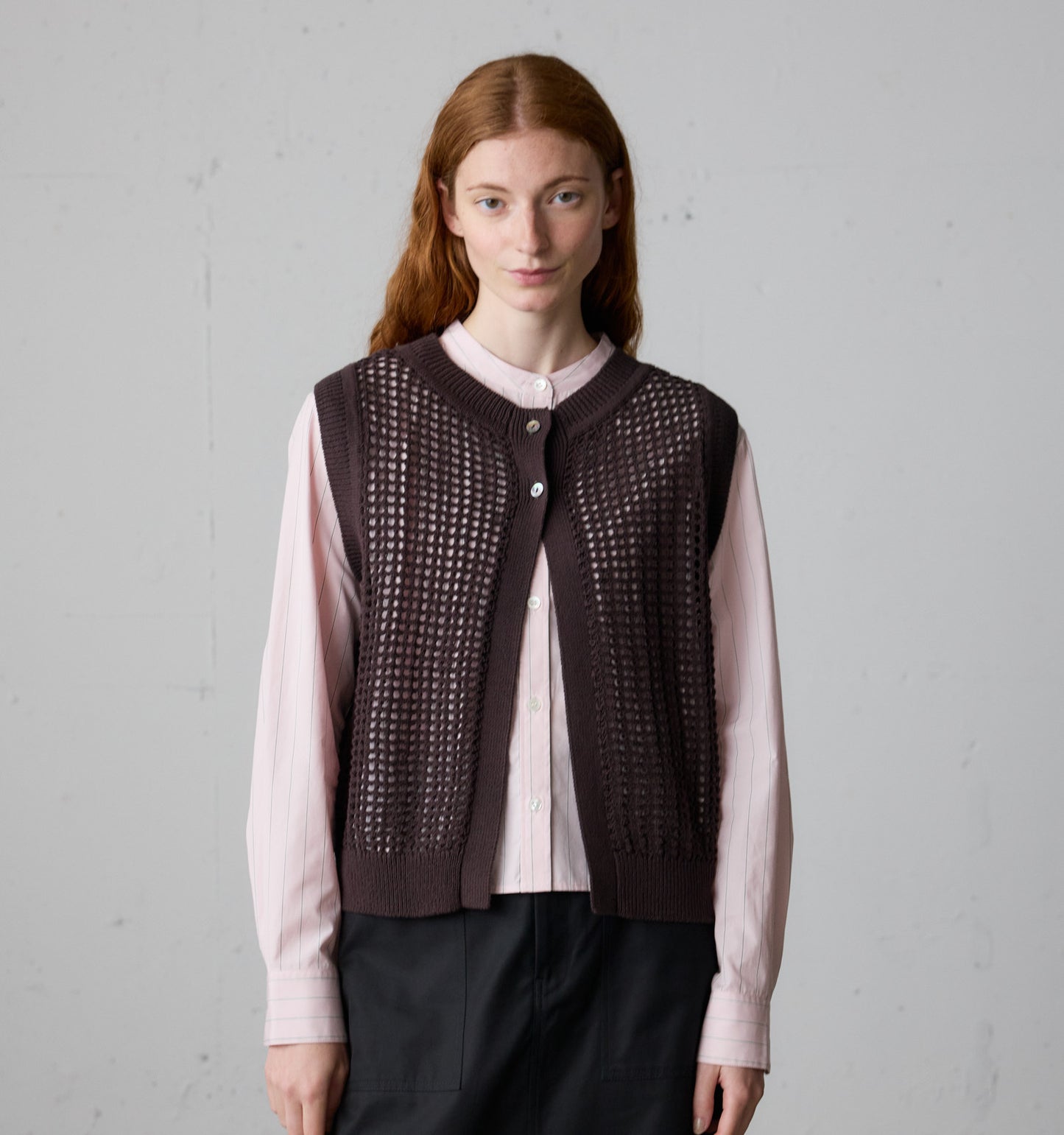 mesh knit 2way vest