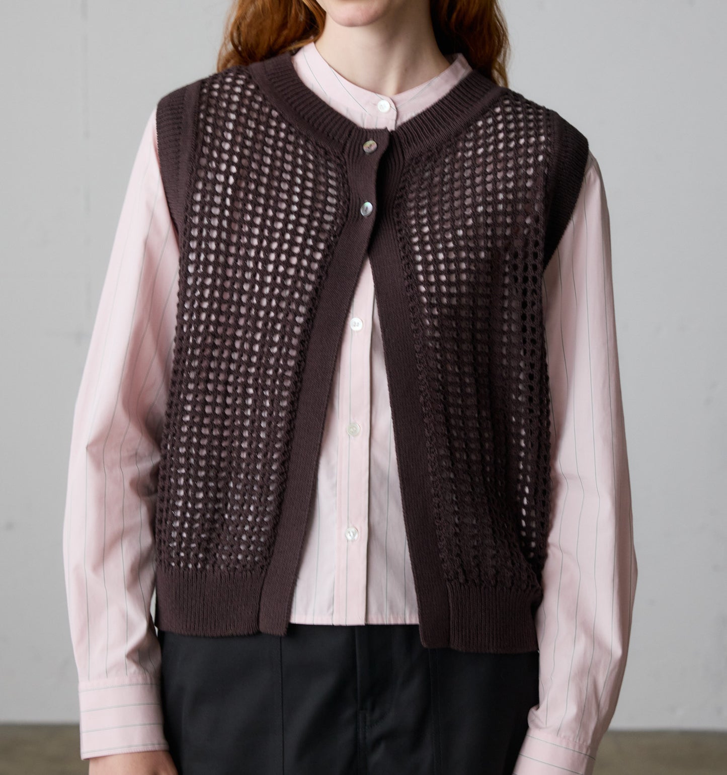 mesh knit 2way vest