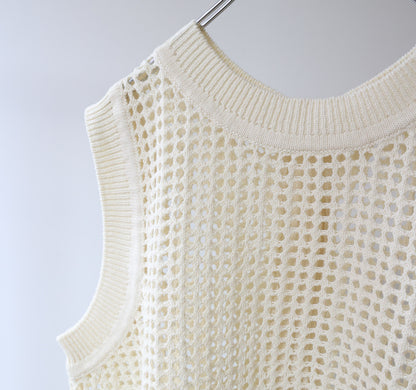 mesh knit 2way vest