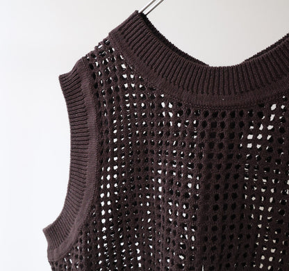 mesh knit 2way vest