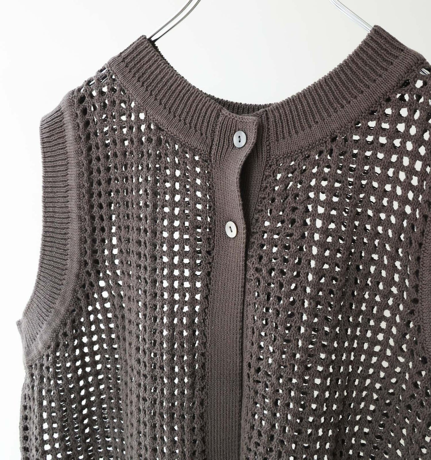 mesh knit 2way vest