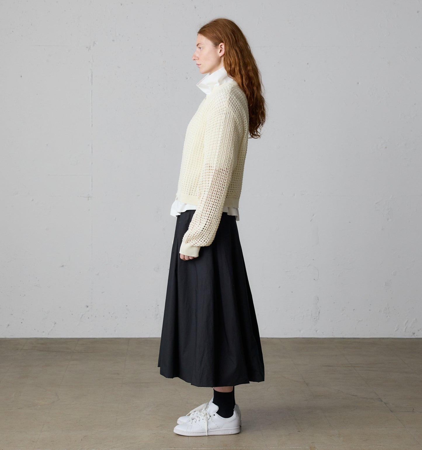 mesh knit zip cardigan
