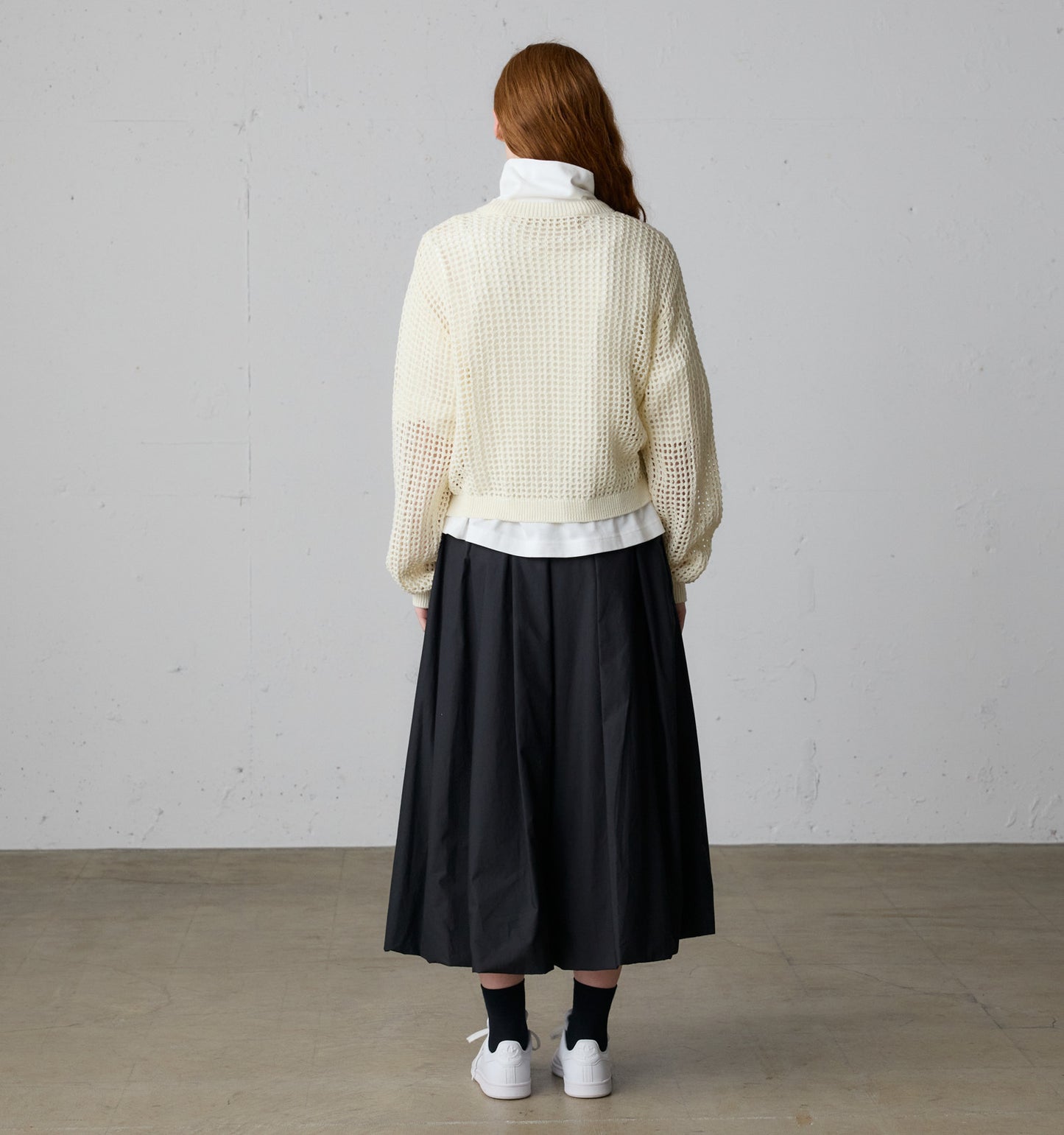 mesh knit zip cardigan