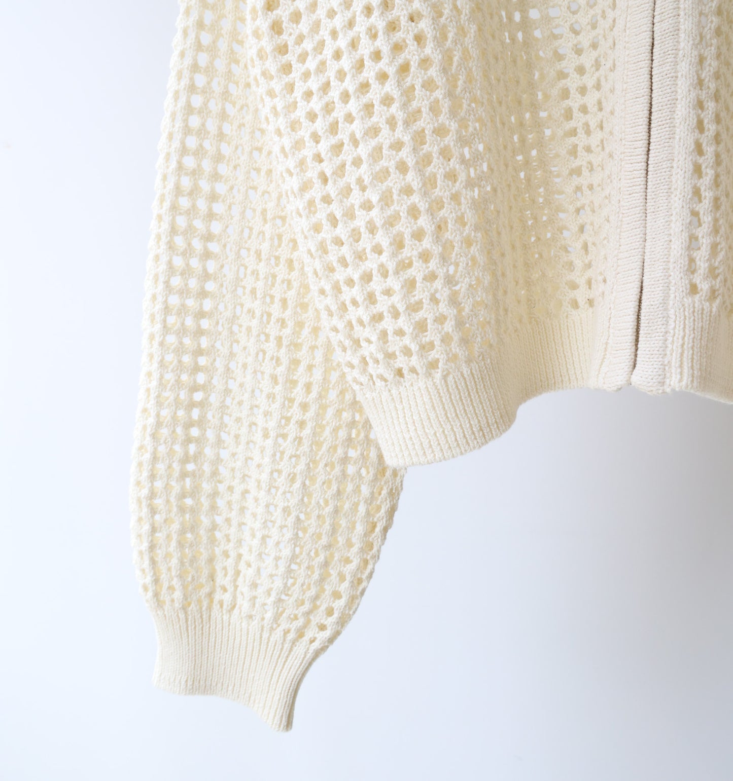 mesh knit zip cardigan
