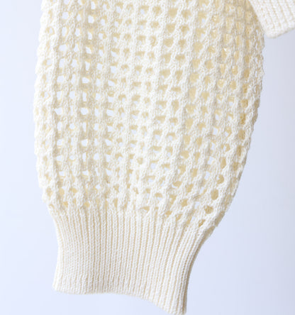mesh knit zip cardigan