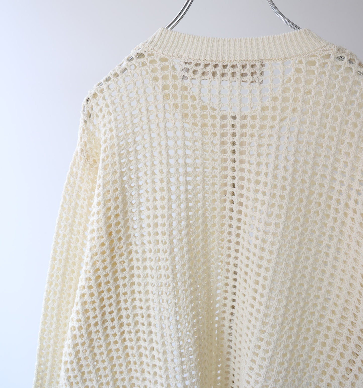 mesh knit zip cardigan