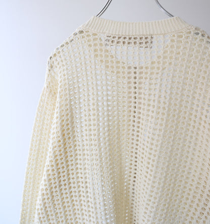 mesh knit zip cardigan