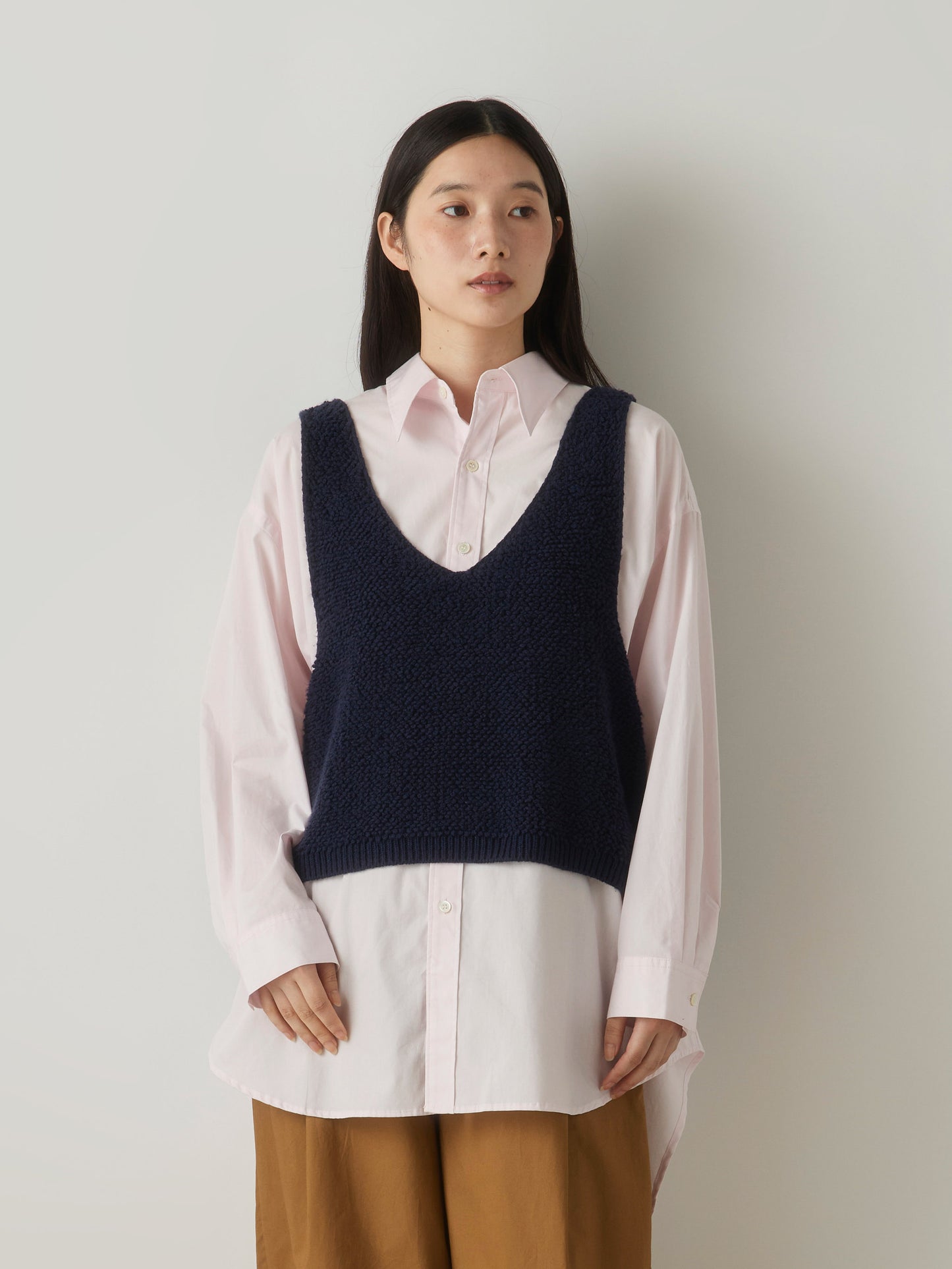 3-72994763 pile boa knit vest