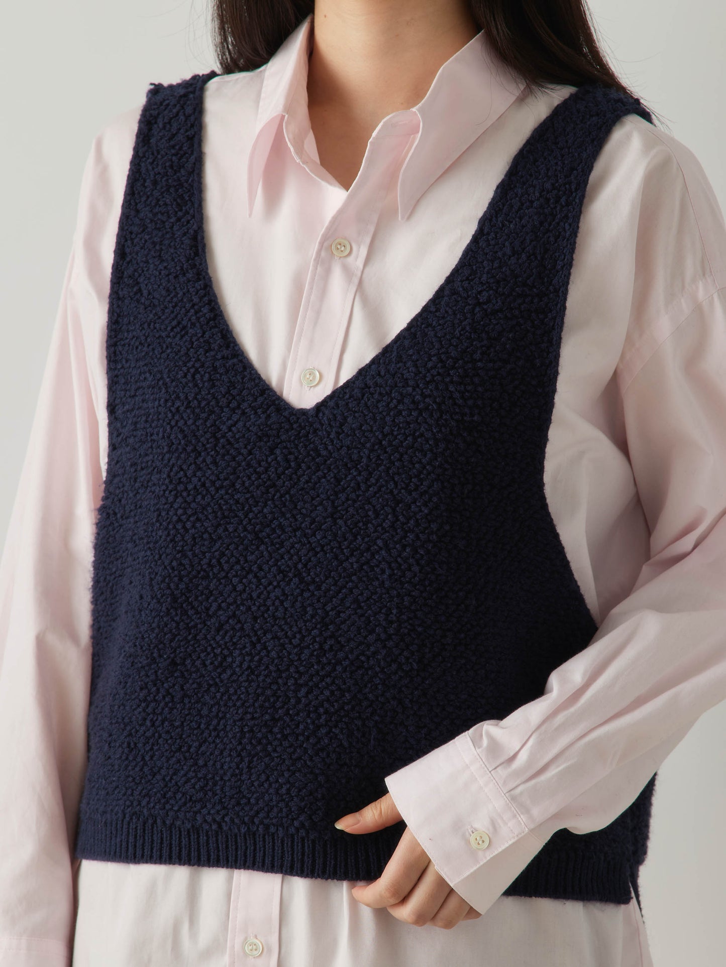 3-72994763 pile boa knit vest