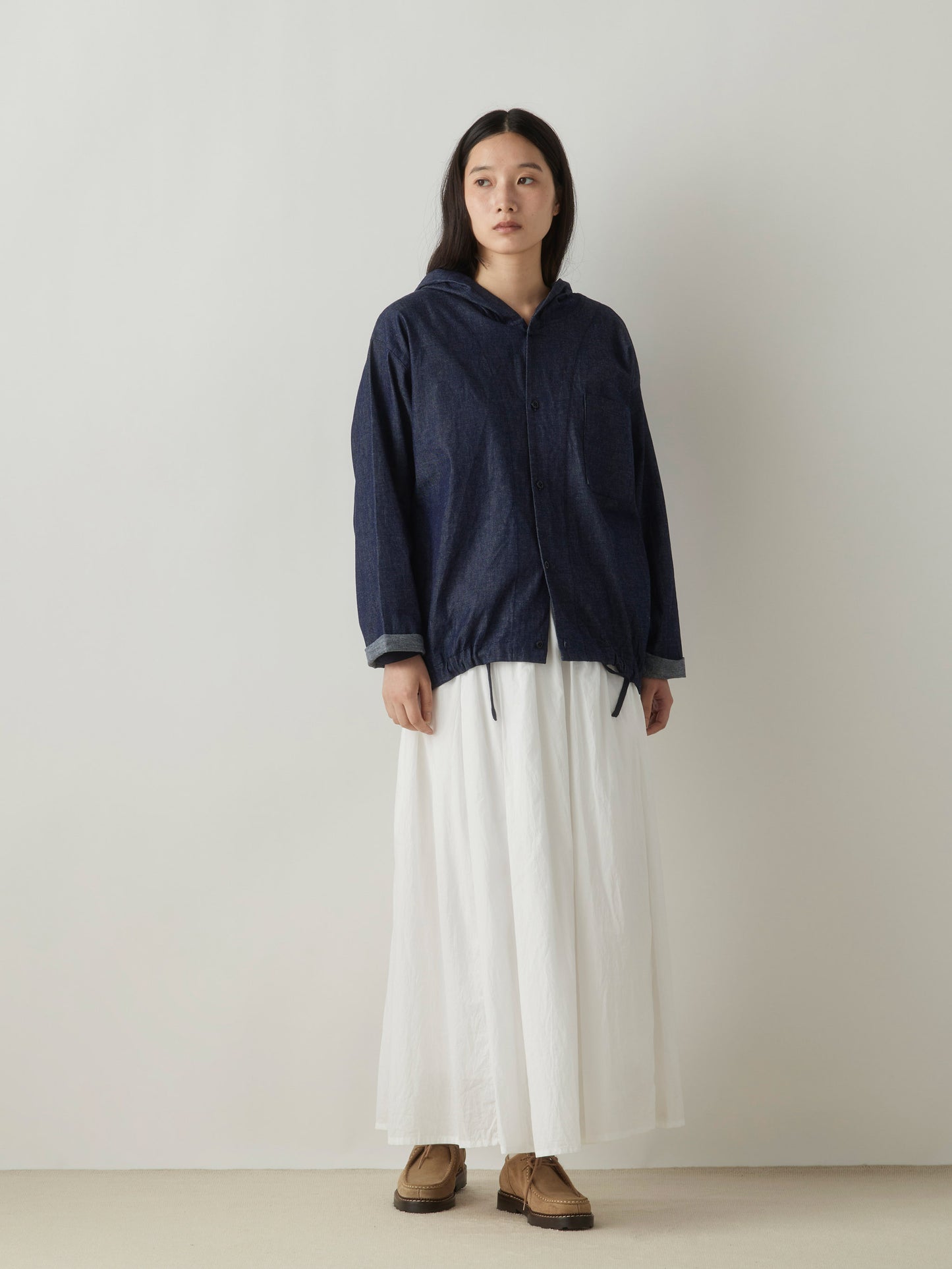 3-730276 denim hooded  shirt