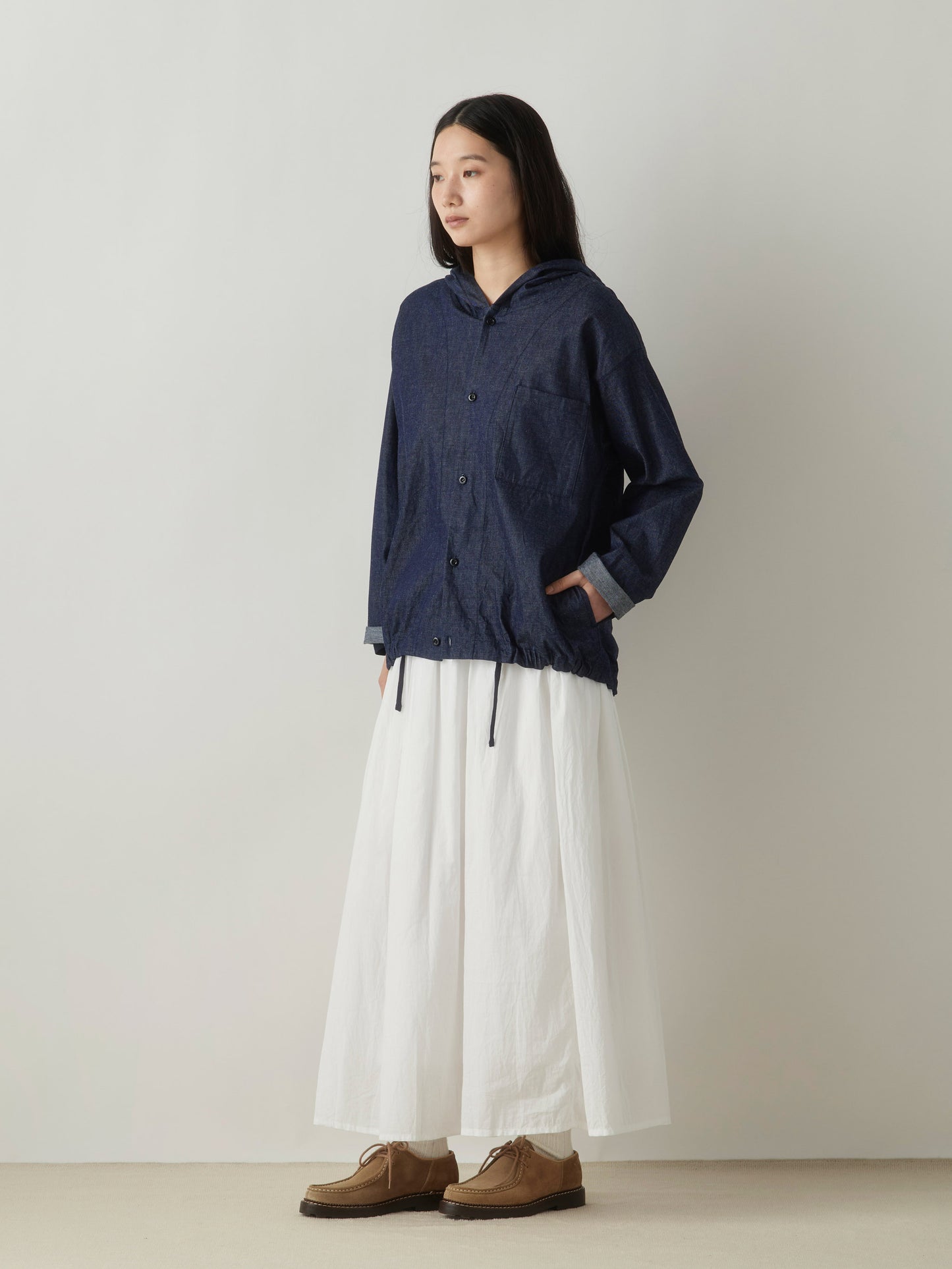 3-730276 denim hooded  shirt