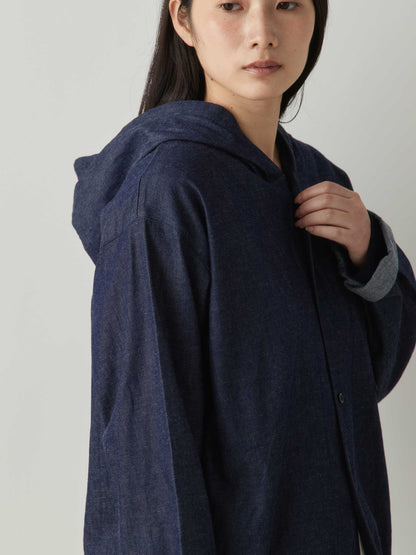 3-730276 denim hooded  shirt