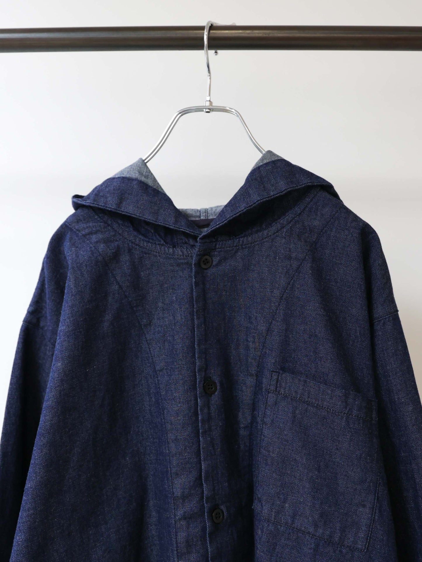 3-730276 denim hooded  shirt