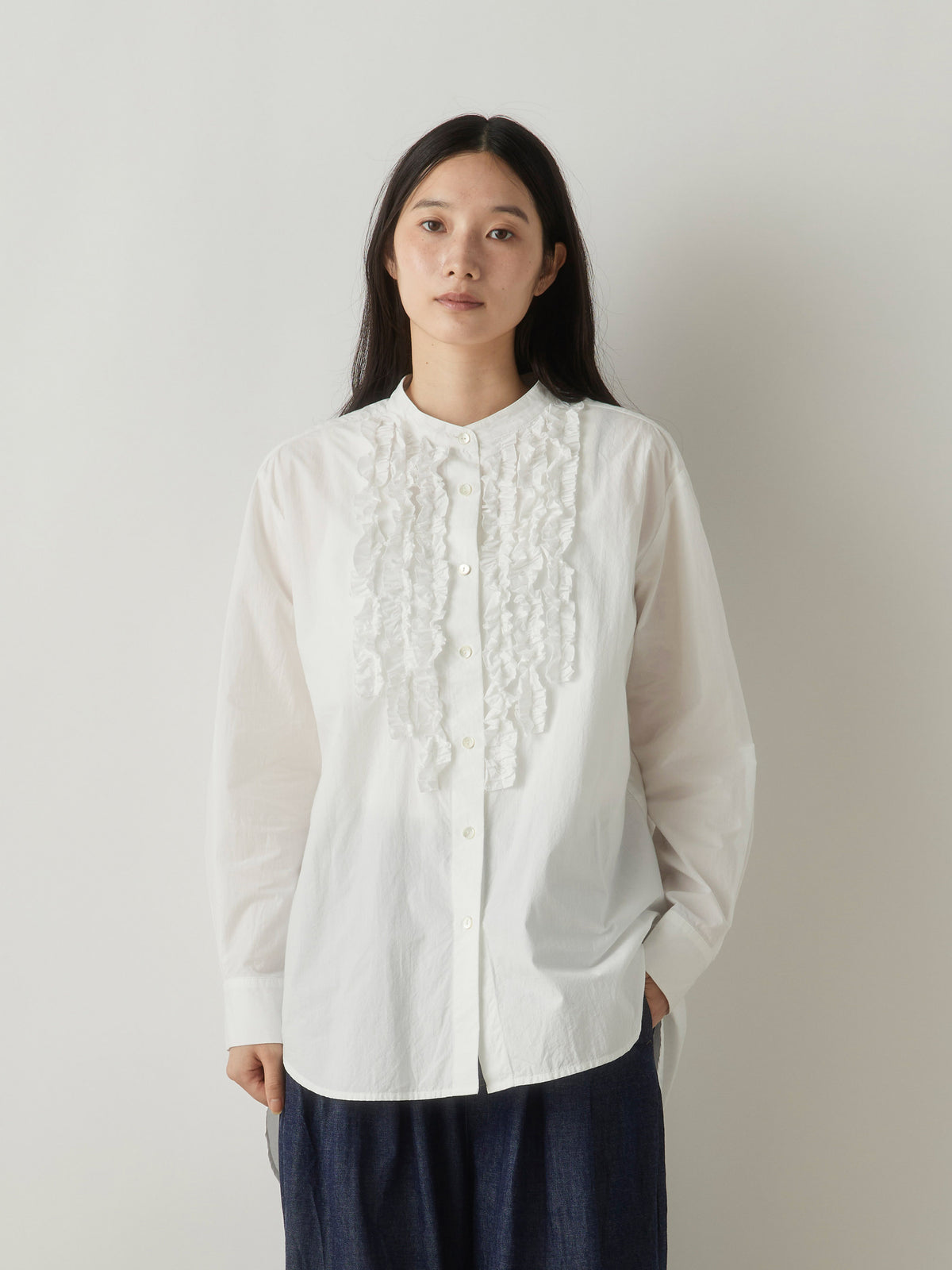 3-730287 front frill shirt