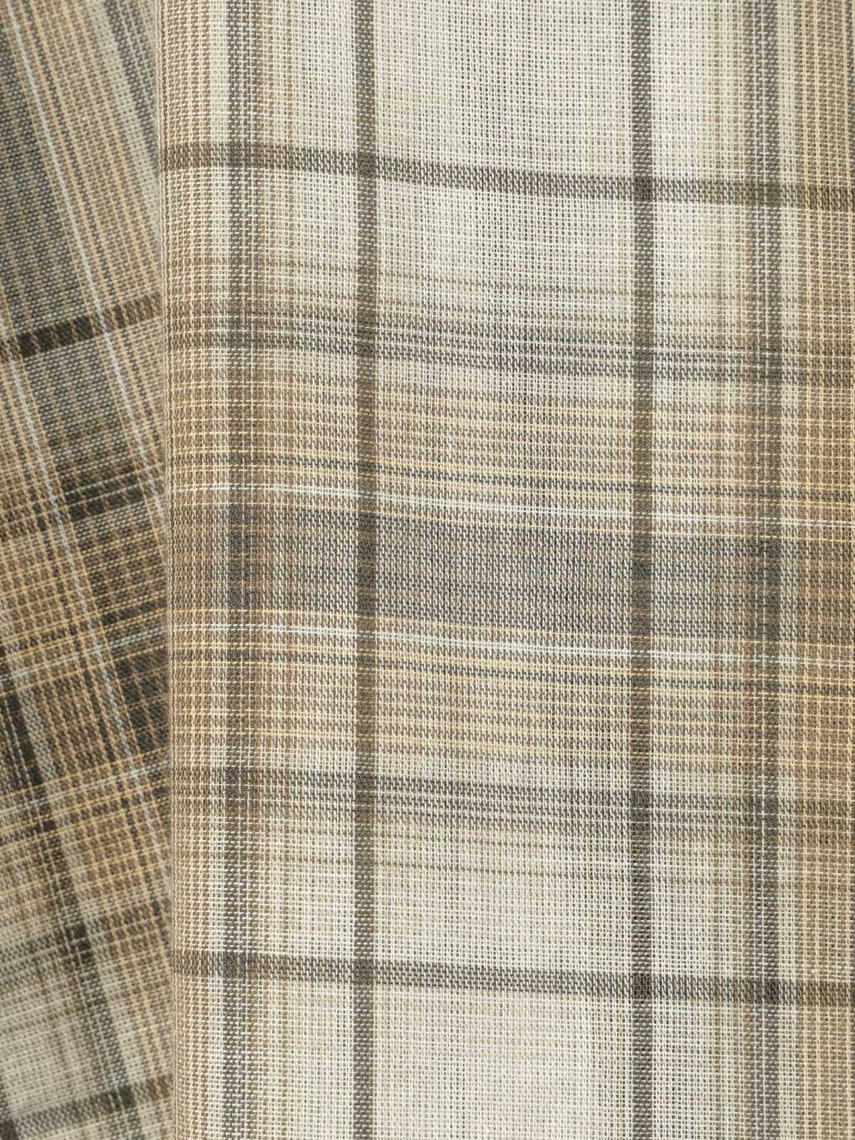 3-730344　sheer check wide shirt