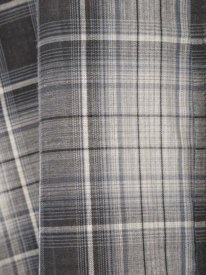 3-730344　sheer check wide shirt