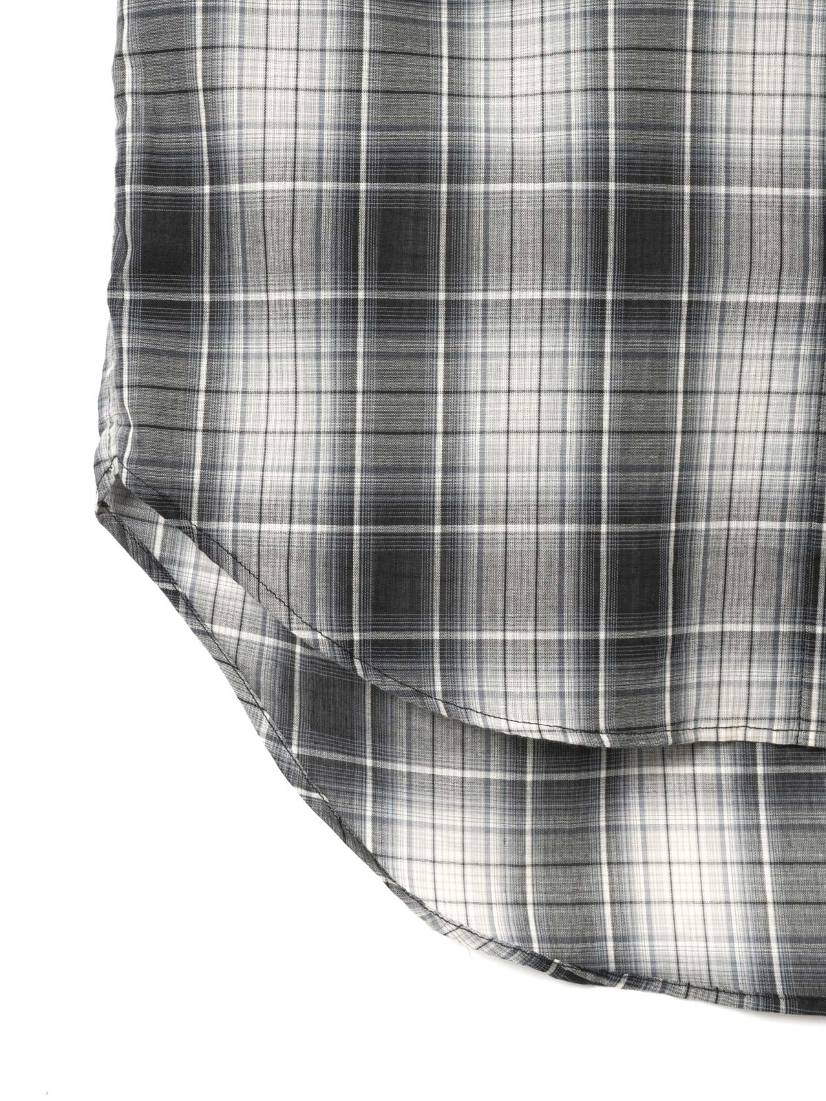 3-730344　sheer check wide shirt