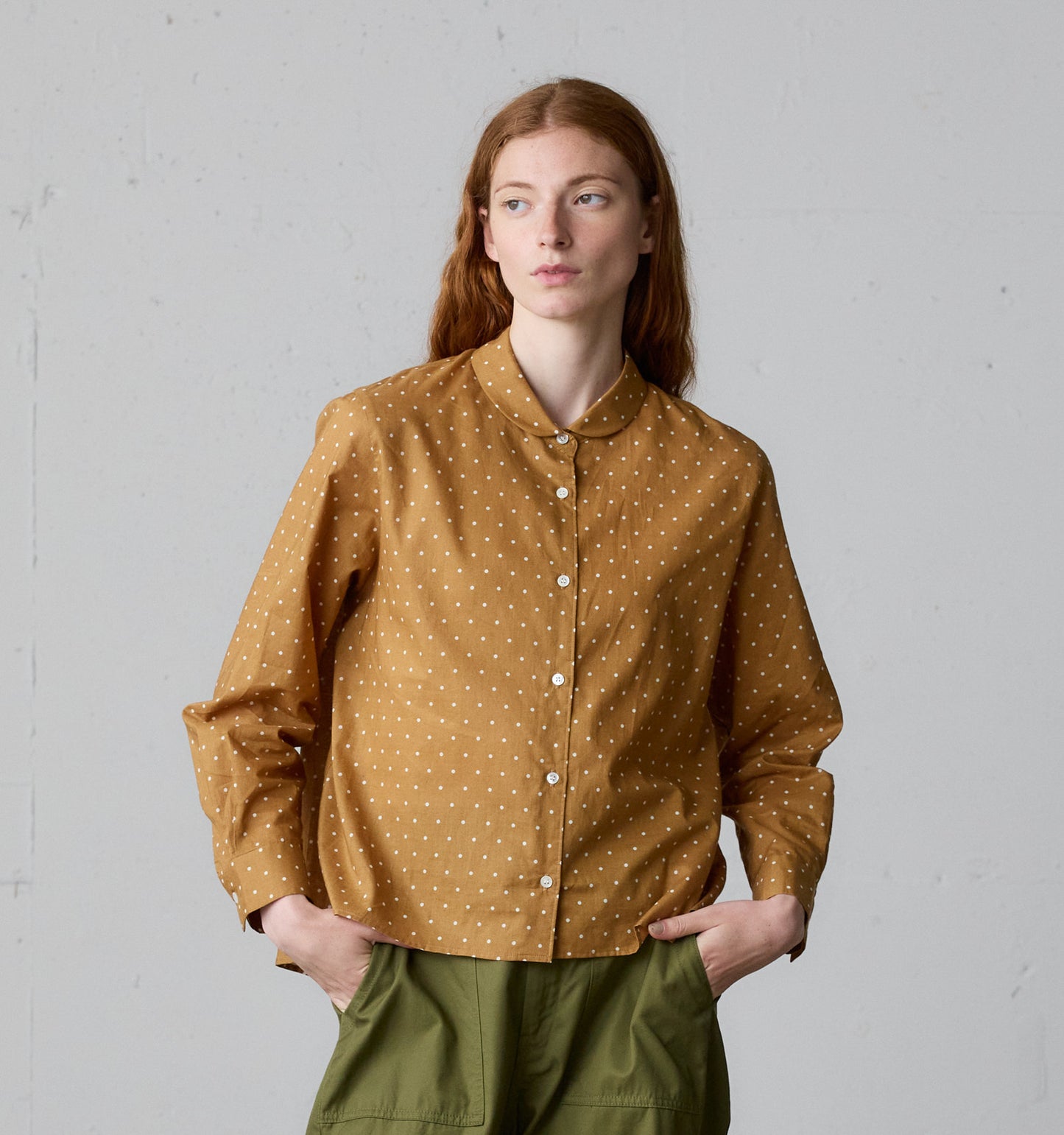 dots dutch collar shirt