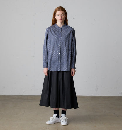 dots band collar shirt